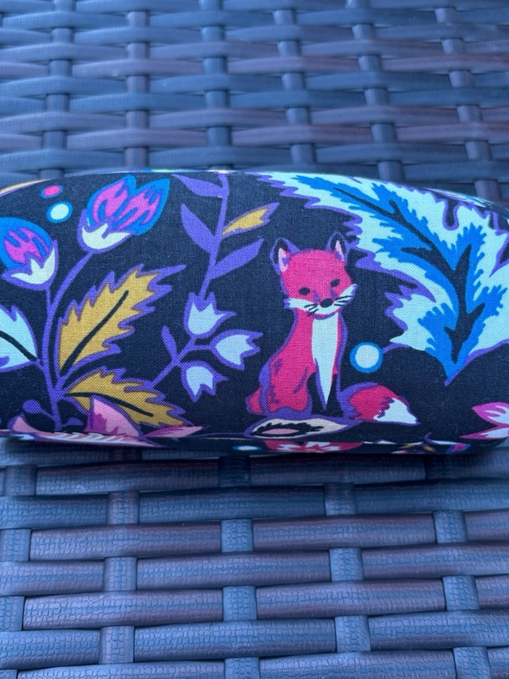 Vera Bradley Fox Print Sunglasses Case in Pink, Purple & Blue